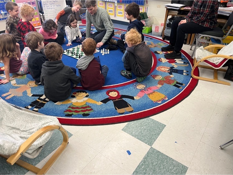 FES kindergartners learning about chess